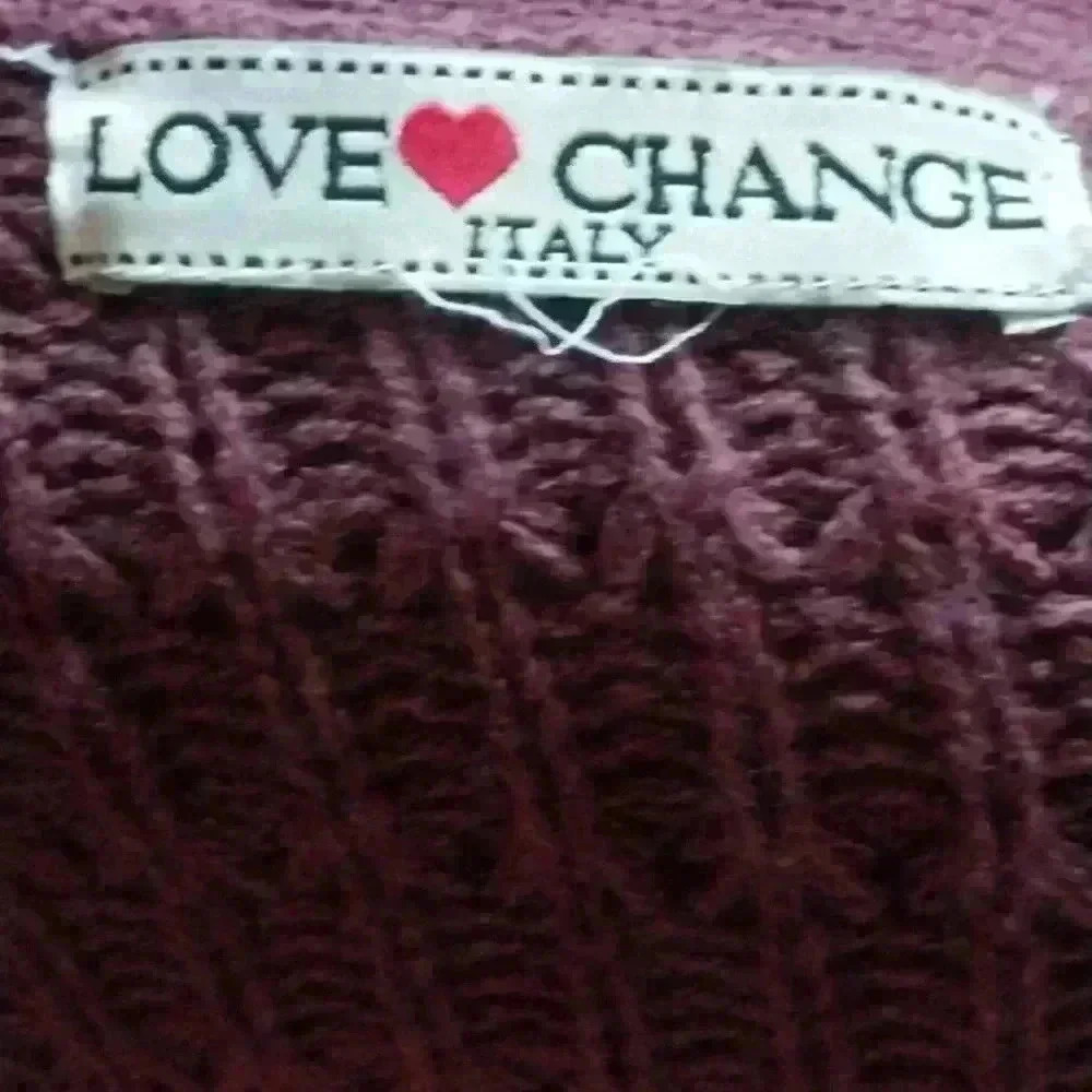 Love Change Italy Purple Knit Open Front Cardigan Sweater Size XL - Picture 8 of 9